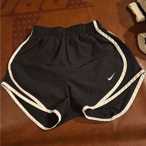 Nike Women's Black and White Athletic Shorts